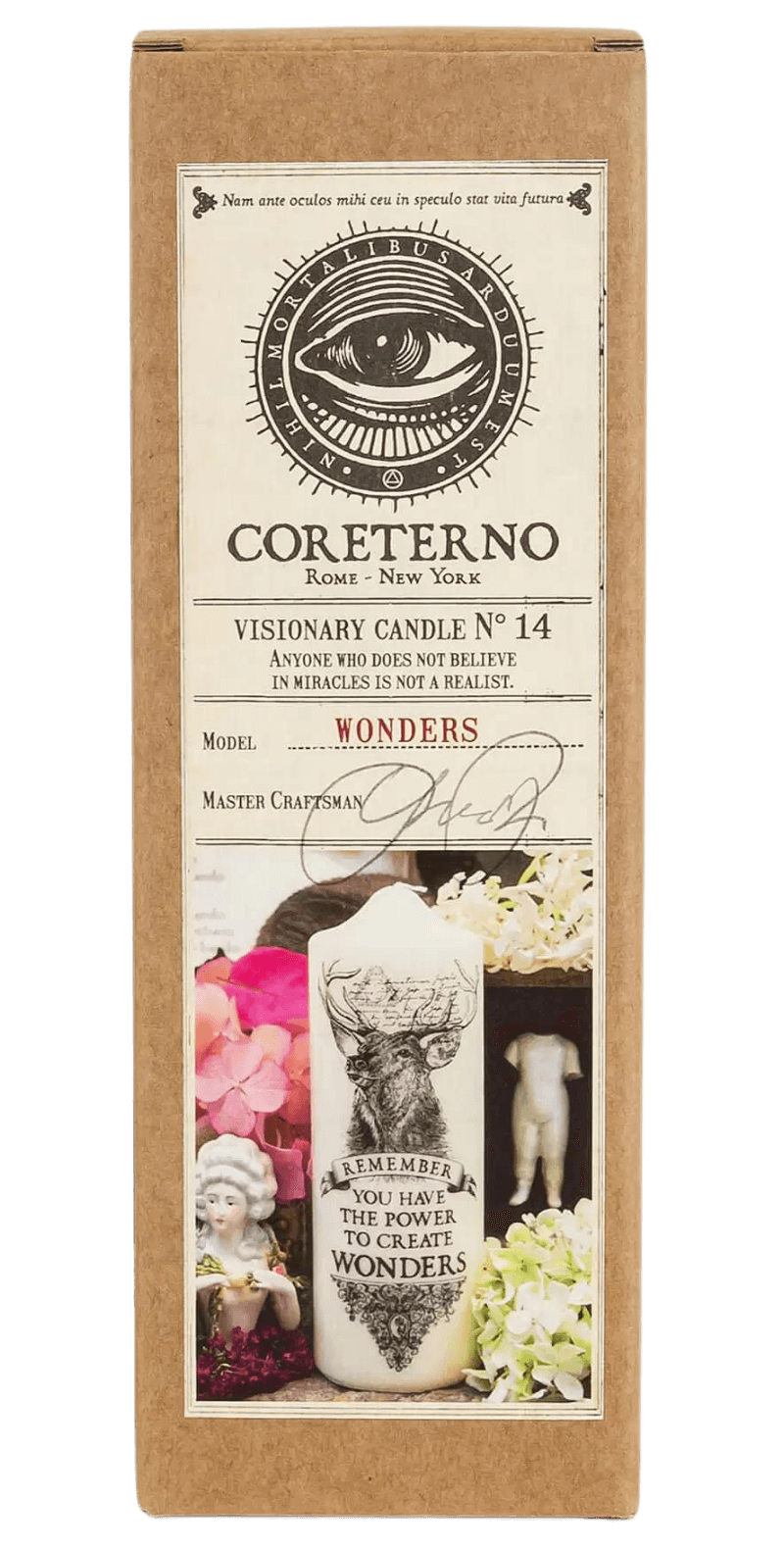 's Coreterno Visionary Pillar Candle Wonders - Bellini's Skin and Parfumerie 