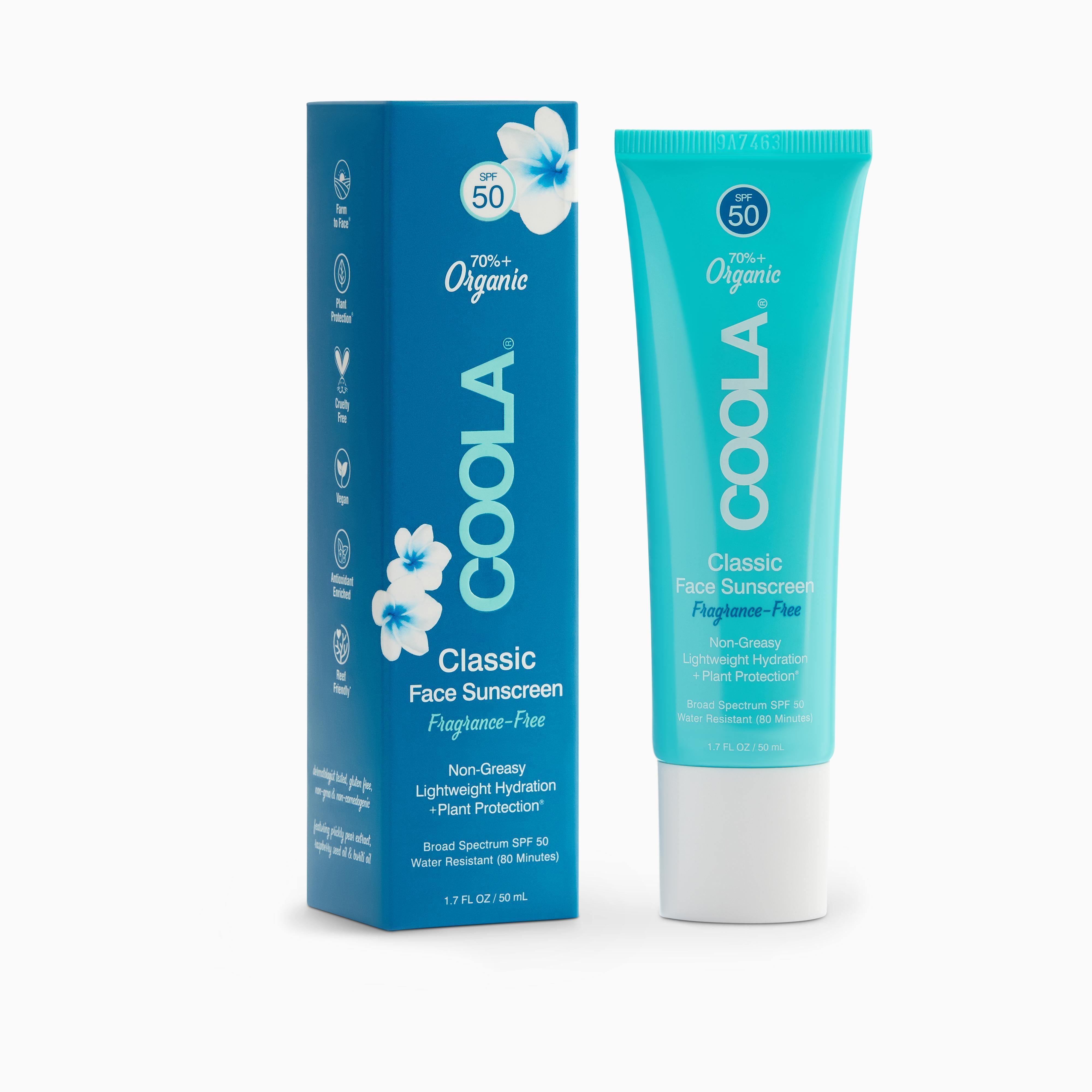 Coola Classic Face Organic SPF 50 Fragrance Free - Bellini&#39;s Skin and Parfumerie