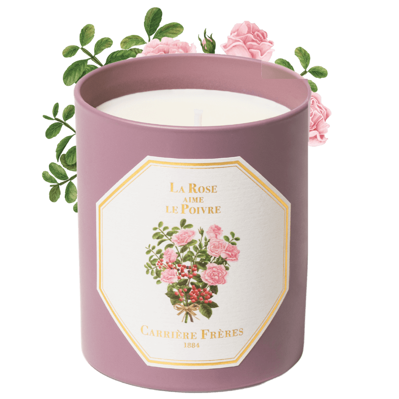 's Carrière Frères La Rose Aime le Poivre (Rose Pepper) Candle - Bellini's Skin and Parfumerie 